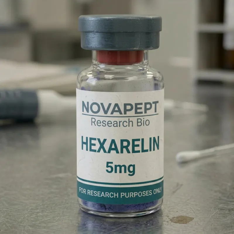 Hexarelin research peptide vial